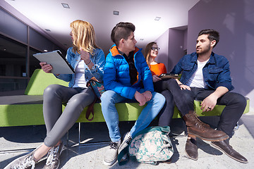 Image showing students group standing together as team