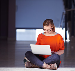 Image showing student girl with laptop computer