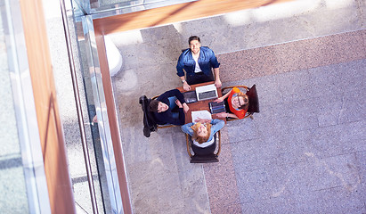 Image showing students group working on school  project  together