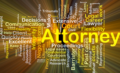 Image showing Attorney background concept glowing