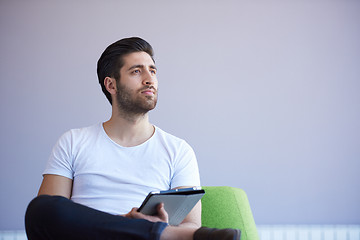 Image showing student working on tablet