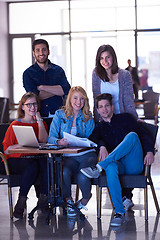 Image showing students group standing together as team