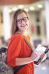 Image showing student girl with tablet computer