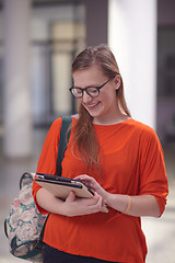 Image showing student girl with tablet computer