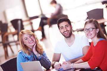 Image showing students group standing together as team