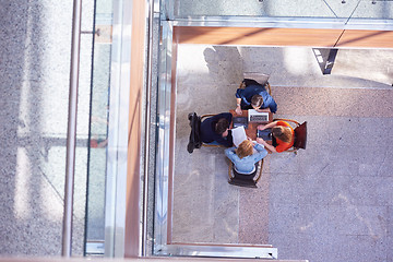 Image showing students group working on school  project  together