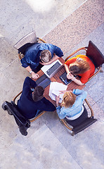 Image showing students group working on school  project  together