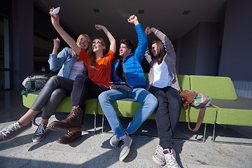 Image showing students group taking selfie