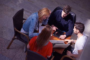 Image showing students group working on school  project  together