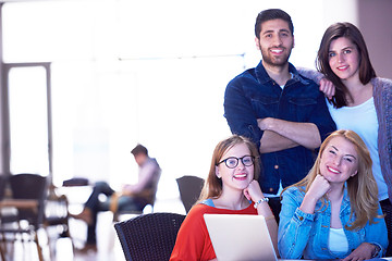 Image showing students group standing together as team