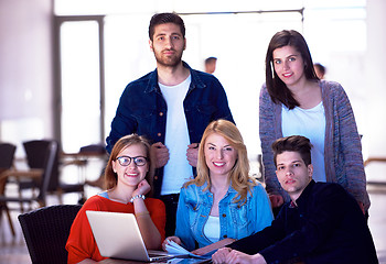 Image showing students group standing together as team