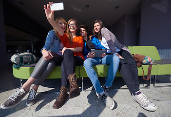 Image showing students group taking selfie