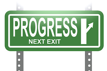 Image showing Progress green sign board isolated