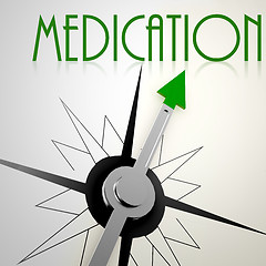 Image showing Medication on green compass