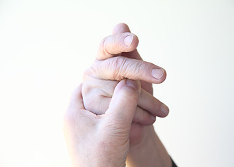 Image showing Sore fingers flexed	