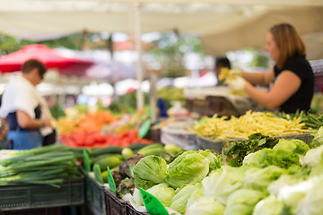 Image showing Farmers\' market stall.