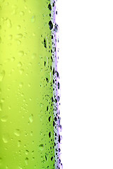 Image showing beer bottle side macro isolated