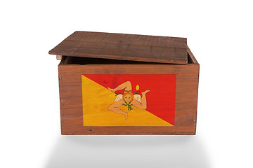 Image showing Wooden crate isolated on a white background