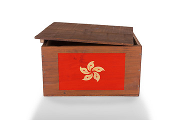 Image showing Wooden crate isolated on a white background