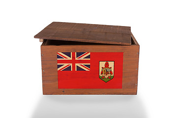 Image showing Wooden crate isolated on a white background