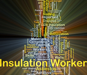 Image showing Insulation worker background concept glowing