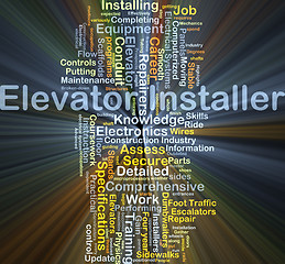 Image showing Elevator installer background concept glowing