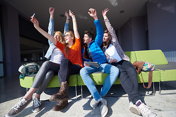 Image showing students group taking selfie