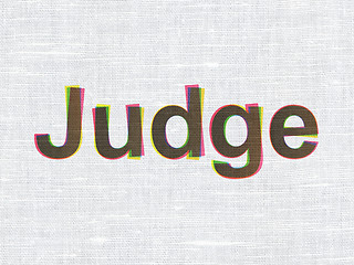 Image showing Law concept: Judge on fabric texture background
