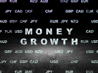 Image showing Currency concept: Money Growth in grunge dark room