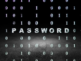Image showing Safety concept: Password in grunge dark room