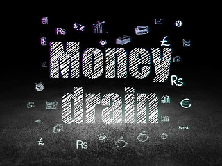 Image showing Money concept: Money Drain in grunge dark room