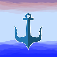 Image showing Sea Metal Anchor Silhouette