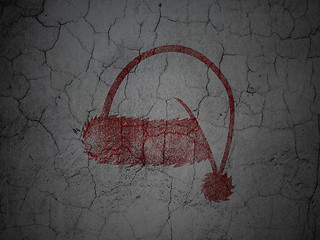 Image showing Holiday concept: Christmas Hat on grunge wall background