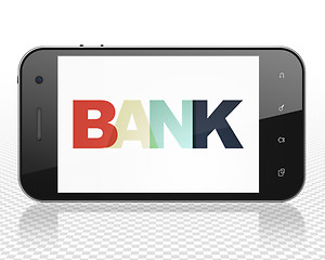 Image showing Money concept: Smartphone with Bank on  display