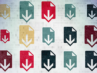 Image showing Web design concept: Download icons on Digital Paper background