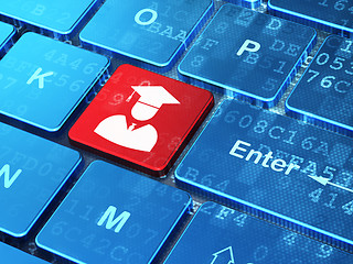 Image showing Education concept: Student on computer keyboard background