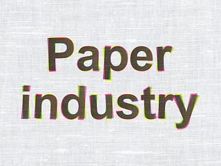 Image showing Manufacuring concept: Paper Industry on fabric texture background