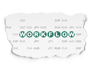 Image showing Finance concept: Workflow on Torn Paper background