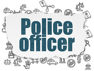 Image showing Law concept: Police Officer on Torn Paper background