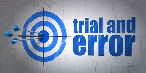 Image showing Science concept: target and Trial And Error on wall background