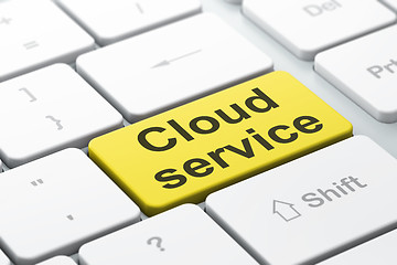 Image showing Cloud technology concept: Cloud Service on computer keyboard background