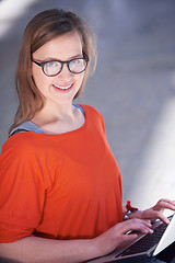 Image showing student girl with laptop computer