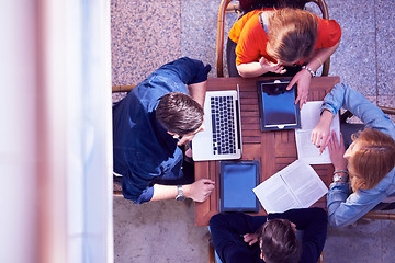 Image showing students group working on school  project  together