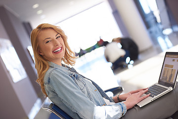 Image showing student girl with laptop computer