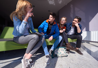 Image showing students group standing together as team