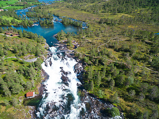 Image showing Likholefossen waterfall in Norway