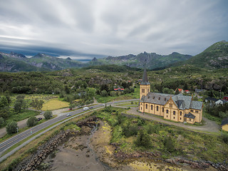 Image showing Vagan church on Lofoten