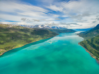 Image showing Turquoise waters of norwegian fjord