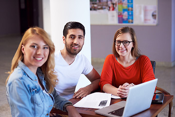 Image showing students group standing together as team