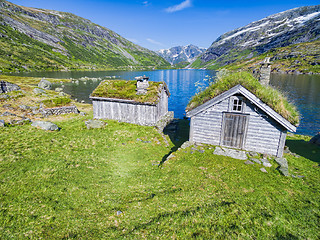 Image showing Norwegian huts
